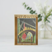 Carte postale rétrofuturiste de l'Expo Bcn 1929 (Debout devant)