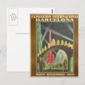 Carte postale rétrofuturiste de l'Expo Bcn 1929 (Devant / Derrière)