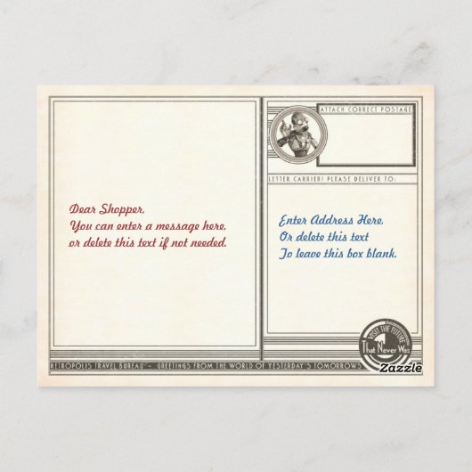 Carte postale Retropolis (Dos)