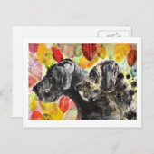 Carte Postale Rétrospective Chiens de grande Danse (Devant / Derrière)