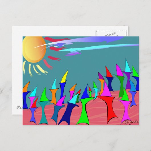 Carte Postale Retrouvailles familiales des requins terrestres~~A (Devant / Derrière)