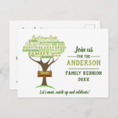 Carte Postale Retrouvailles familiales vertes Enregistrer la dat (Devant / Derrière)