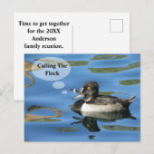 Carte Postale Réunion de famille avec le Faire-part de canard à  (Devant / Derrière)