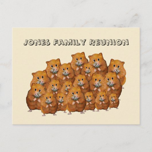 Carte Postale Réunion de famille, Foule des mignons Hamters, mar (Devant)