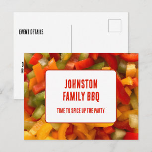 Carte Postale Réunion de famille Pimentez la fête Annonce BBQ
