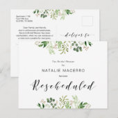 Carte Postale Réunion de mariage moderne en verdure noire report (Devant / Derrière)