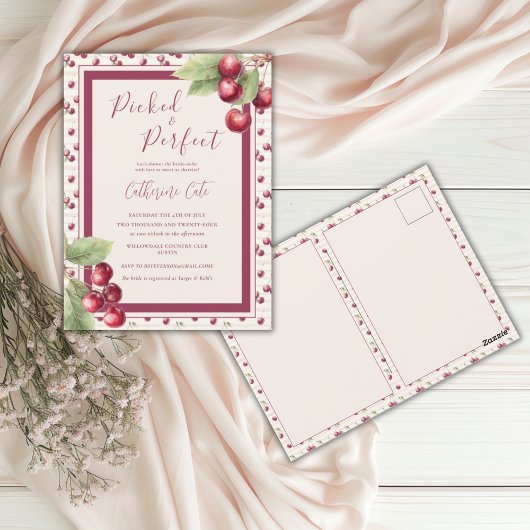 Carte Postale Réunion de mariage Picked & Perfect Sweet Cherry