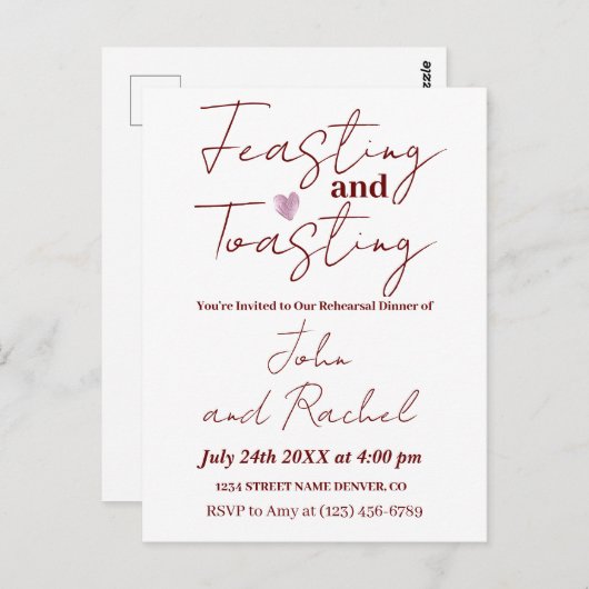 Carte Postale Réunion de répétition de festin et de toast Minima (Devant / Derrière)