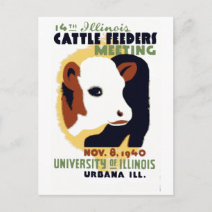 Carte Postale Réunion des éleveurs de bovins de l'Illinois de la