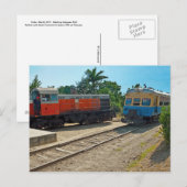 Carte Postale Réunion Diesellocomotive et wagon (Devant / Derrière)