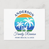 Carte Postale Réunion en famille Summer Beach Palm Trees (Devant)