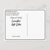 Carte Postale Réunion Enregistrer la date Noir Blanc Or (Dos)