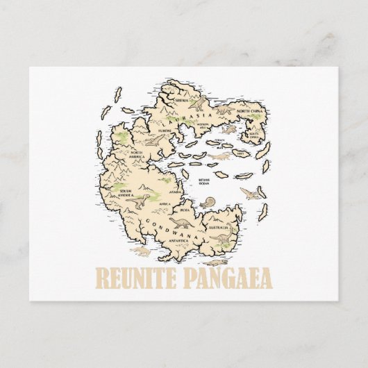 Carte Postale Réunir Pangaea Plan du monde Histoire Géologie amu (Devant)