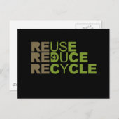 Carte Postale Réutiliser Réduire le recyclage T-shirt (Devant / Derrière)