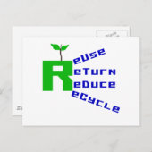 Carte Postale Réutiliser Retour Réduire les T-shirts et les cade (Devant / Derrière)