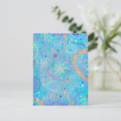 Carte Postale Rêve Abstrait Pastels Bleus (Debout devant)
