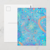 Carte Postale Rêve Abstrait Pastels Bleus (Devant / Derrière)