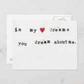 Carte Postale rêve au sujet de moi (Devant / Derrière)