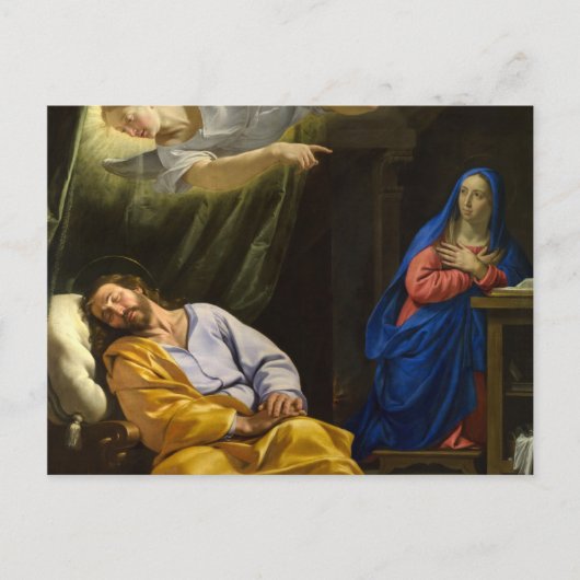 Carte Postale Rêve de Saint Joseph par Philippe de Champaigne (Devant)