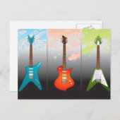 Carte Postale Rêve des Amoureux de Guitare Électrique (Devant / Derrière)