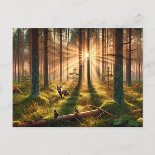 Carte Postale Réveil forestier (Devant)