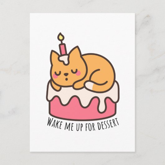 Carte Postale Réveille-moi pour le dessert (Devant)