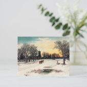 Carte Postale Réveillon de Noël, 1889, peinture vintage, (Debout devant)