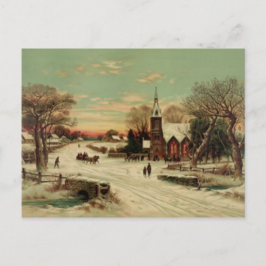 Carte Postale Réveillon de Noël dans le pays (Devant)