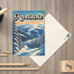 Carte Postale Revelstoke Canada Vintage hivernal<br><div class="desc">Revelstoke Design d'art hivernal mettant en valeur le paysage hivernal.</div>