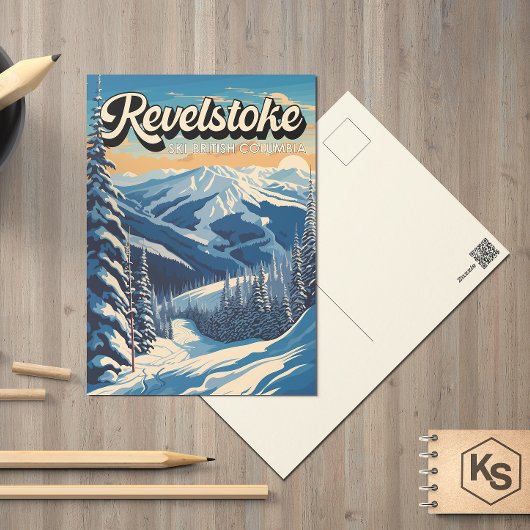 Carte Postale Revelstoke Canada Vintage hivernal