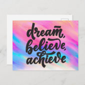 Carte Postale Rêver, Crois, Atteindre Des Citations (Devant / Derrière)