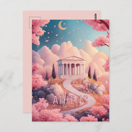 Carte Postale Rêver de voyager à Athènes (Devant / Derrière)