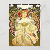 Carte Postale Reverie, tableau d'art d'Alfons Mucha (Devant)