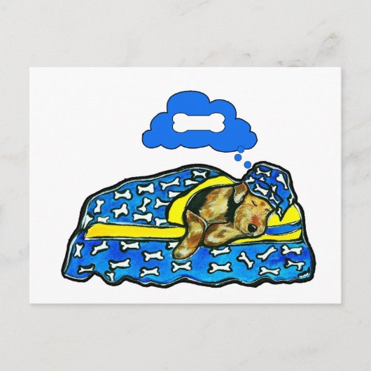 Carte Postale Rêves d'Airedale (Devant)