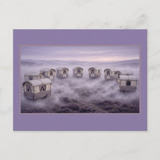 Carte Postale Rêves de cirque surréaliste Caravanes lavande