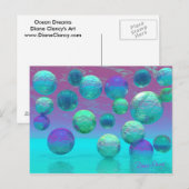 Carte Postale Rêves d'océan - Aqua et imaginaire violet d'océan (Devant / Derrière)