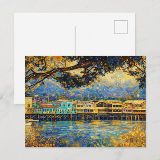 Carte Postale Rêves inspirés de Klimt du port de Monterey doré