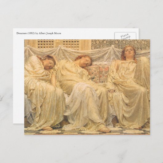 Carte Postale Rêveurs par Albert Joseph Moore, Art victorien (Devant / Derrière)