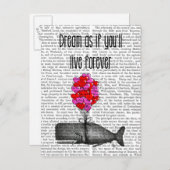 Carte Postale Rêvez comme si vous vivez pour toujours (Devant / Derrière)