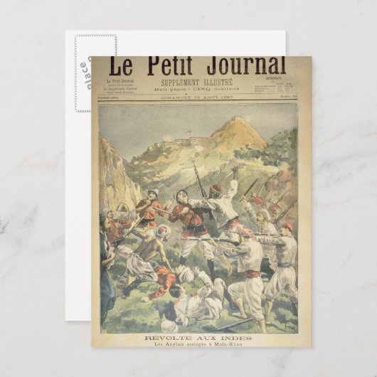 Carte Postale Révolte en Inde (Devant / Derrière)