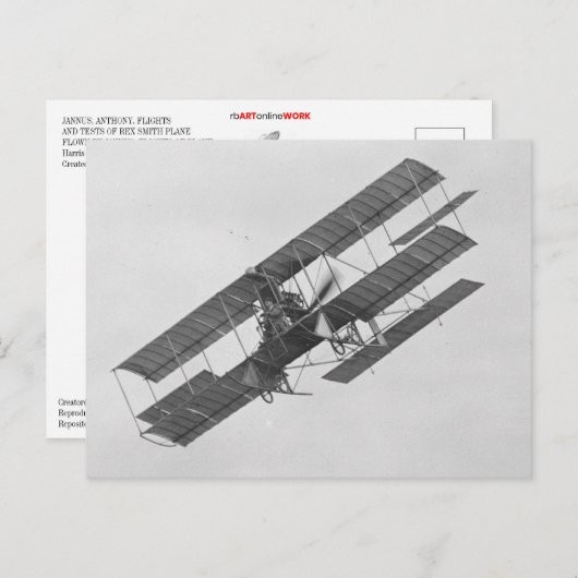 CARTE POSTALE REX SMITH PLANE (Devant / Derrière)