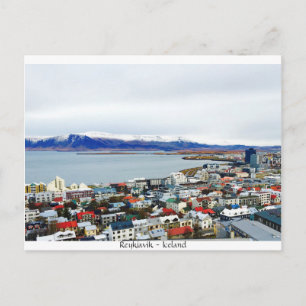 Carte Postale Reykjavik Iceland Rooftop Mountains Postcard