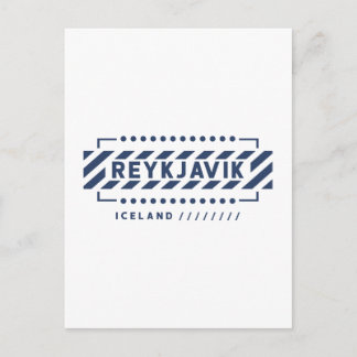 Carte Postale Reykjavik Islande Design Géométrique Moderne