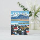 Carte Postale Reykjavík Islande Voyage Art Vintage (Debout devant)