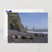 Carte Postale Reynisdrangar, plage de Reynisfjara, Islande (Devant / Derrière)