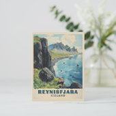 Carte Postale Reynisfjara Beach Islande Vintage voyage (Debout devant)