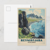 Carte Postale Reynisfjara Beach Islande Vintage voyage (Devant / Derrière)
