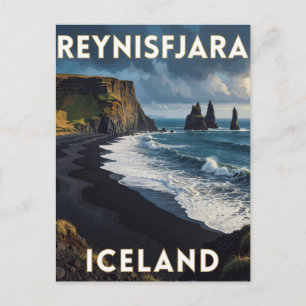 Carte Postale Reynisfjara Plage de sable noir d'Islande Voyage