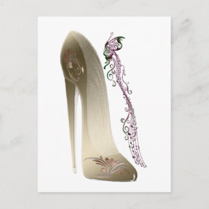 Carte Postale Rhapsody en Gold Stiletto Shoe Art