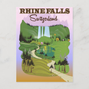 Carte Postale Rhin chute Suisse poster de voyage